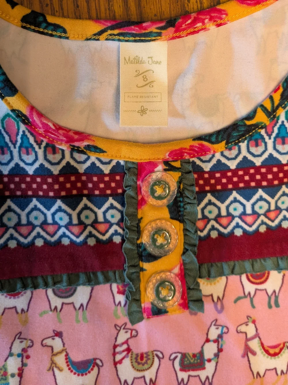 Matilda Jane Llama Love Kids Pajama Set Sz 8